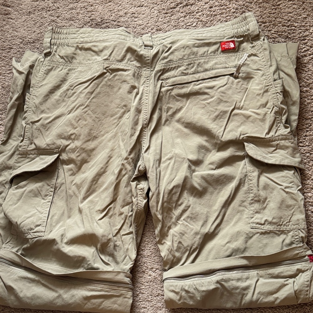 Convertible Zip-off Tan Cargo Pants by North Face. Women Size 10
